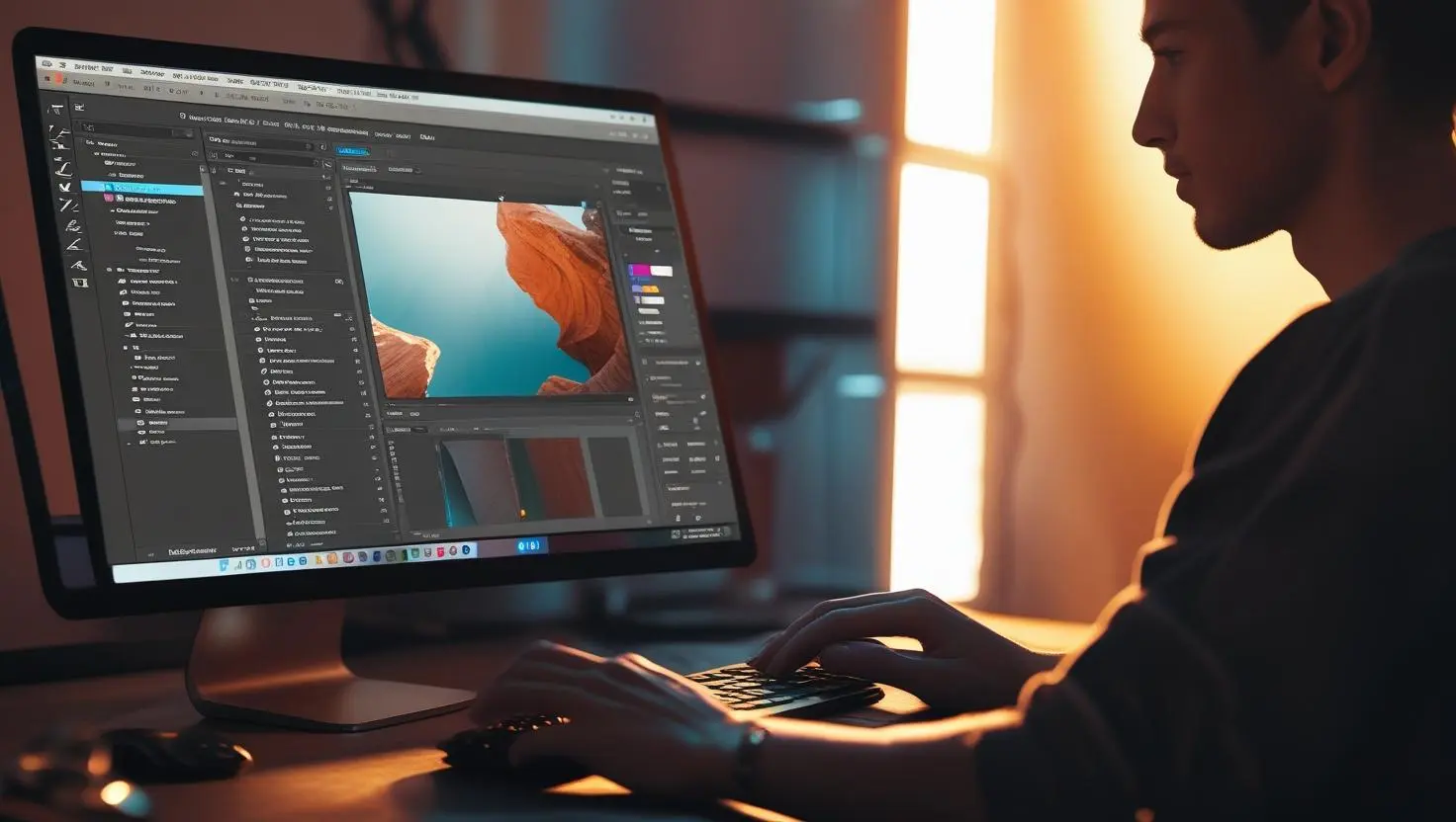 واجهة عمل تصميم الصور فوتوشوب